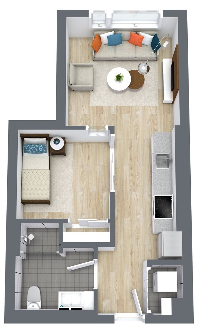 1x1 0.A 615 floor plan